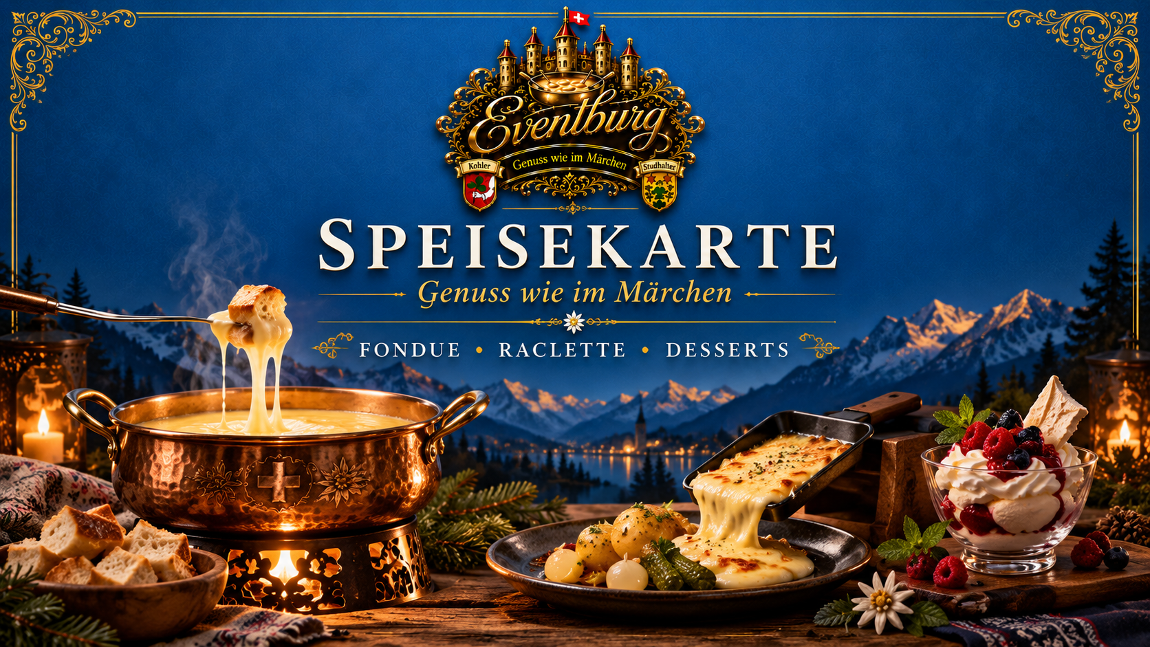 Speisekarte der Eventburg